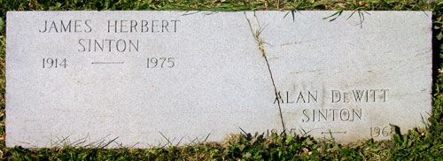 Headstone of James Herbert Sinton 1914 - 1975