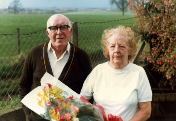 Joe and Violet Evans on their Golden Wedding Anniversary 1985