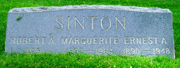 Photograph of Ernest Albert Sinton Headstone