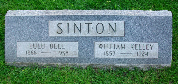 Headstone of William Azel Kelley Sinton 1853 - 1924