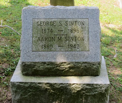 Headstone of George S. Sinton 1874 - 1896