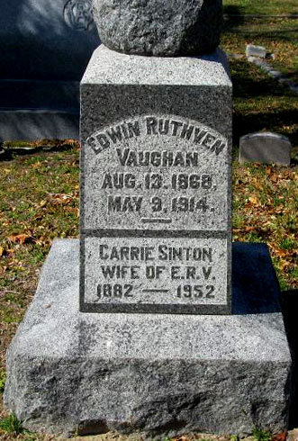 Headstone of Edwin Ruthven Vaughan 1868 - 1914, image 2