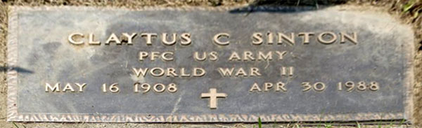 Headstone of Claytus C. Sinton