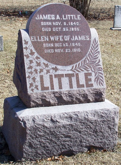 Headstone of Ellen Little (née Sinton) 1840 - 1910