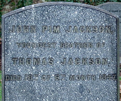 Headstone of John Pim Jackson 1815 - 1847