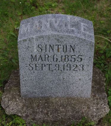 Headstone of Manvil E Sinton