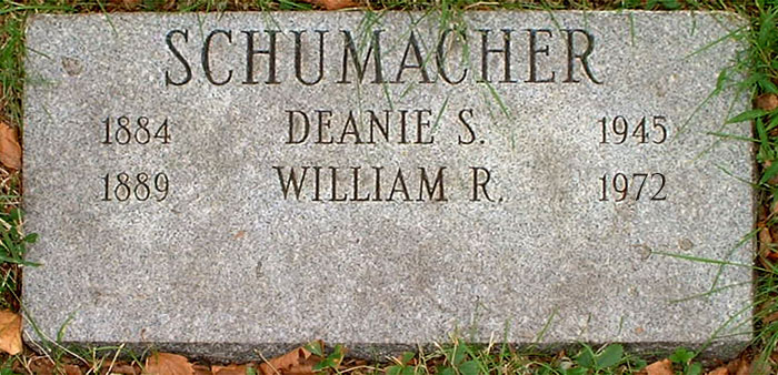 Headstone of Dinah Sophia Schumacher (née Sinton) 1886 - 1945