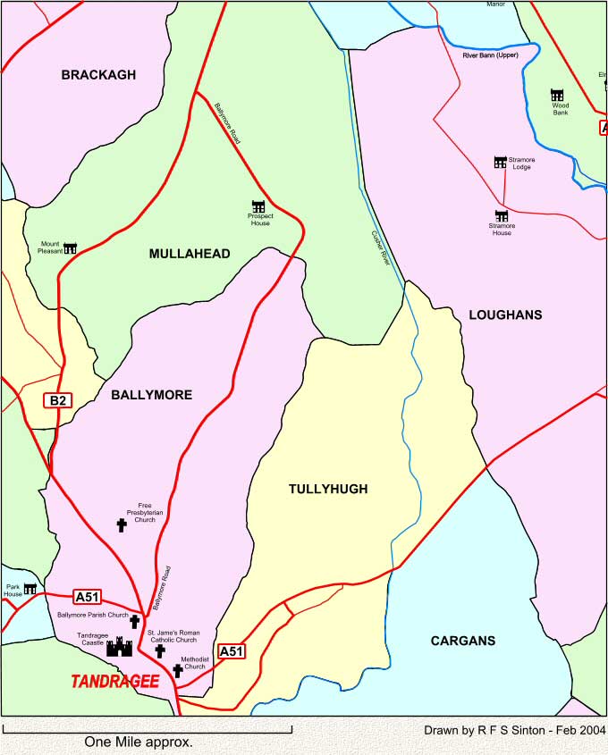 Townlands to the north-east of Tandragee, Co.Armagh