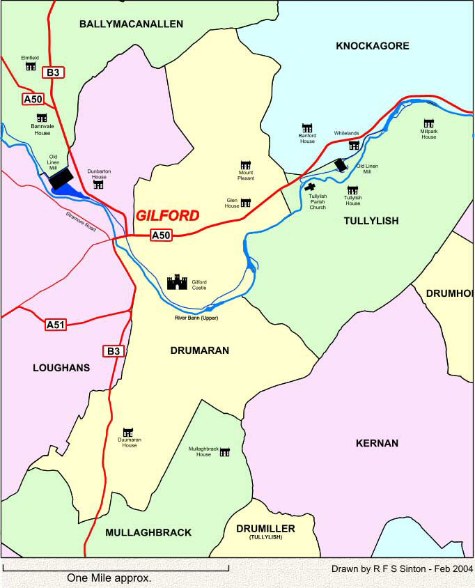 Townlands around Gilford, Co. Down