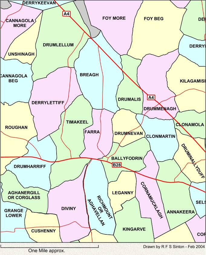 Townlands to the north-west of Portadown, Co. Armagh