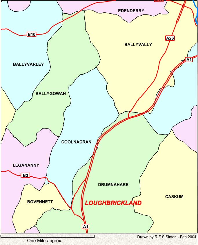 Townlands to the south-west of Banbridge, Co. Down