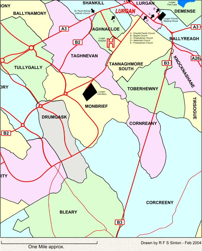 Townlands to the south of Lurgan, Co. Armagh