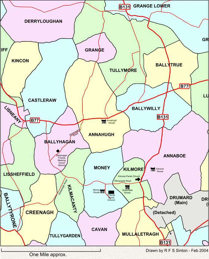 Townlands around Kilmore, Co. Armagh