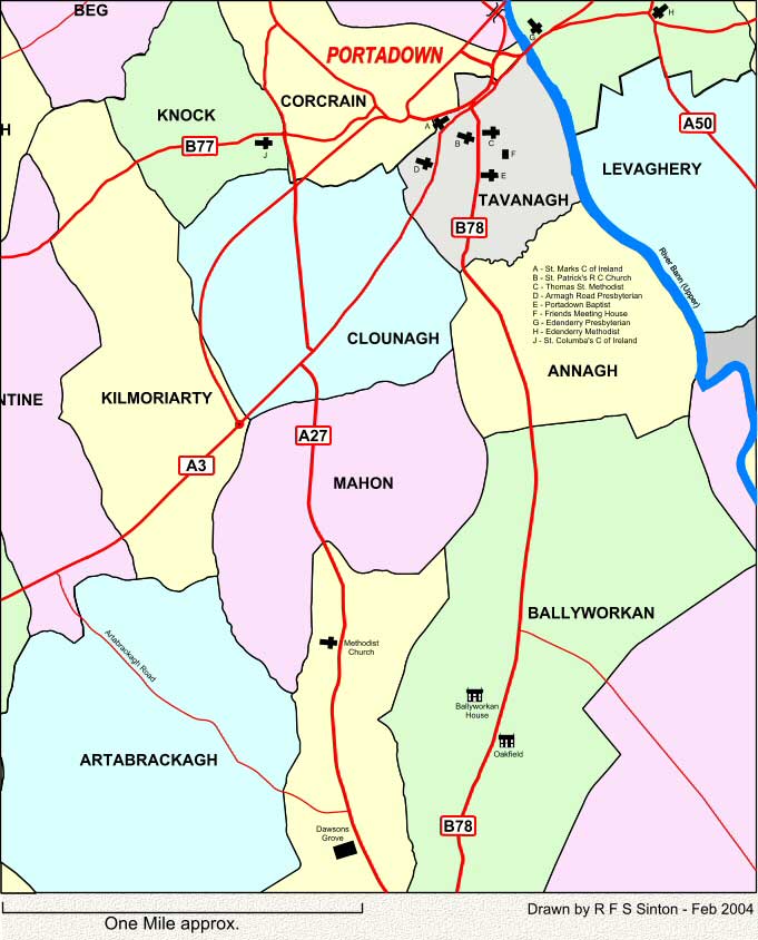 Townlands to the south of Portadown, Co. Armagh